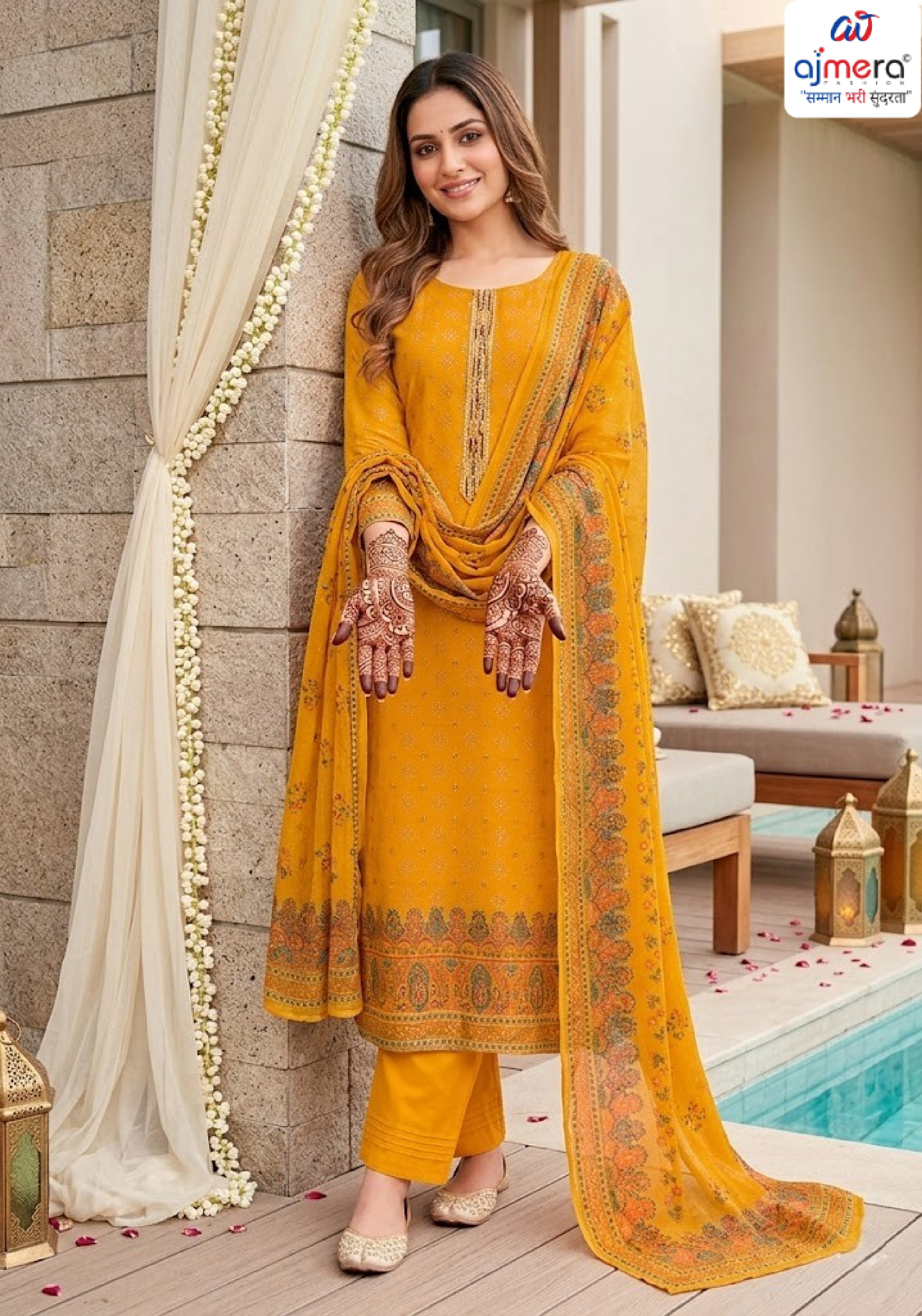 Premium Viscose Unstitched Suit Set | VAS-DESERT