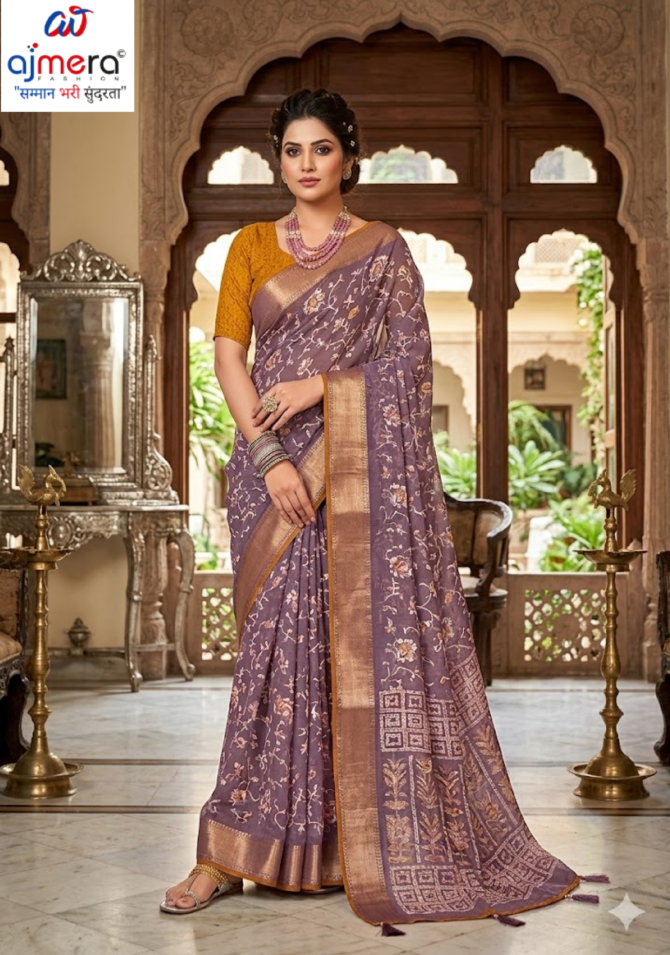 Graceful Printed Saree with Blouse Piece for Modern Ethnic Fashion  | VDT-SONAKSHI-3