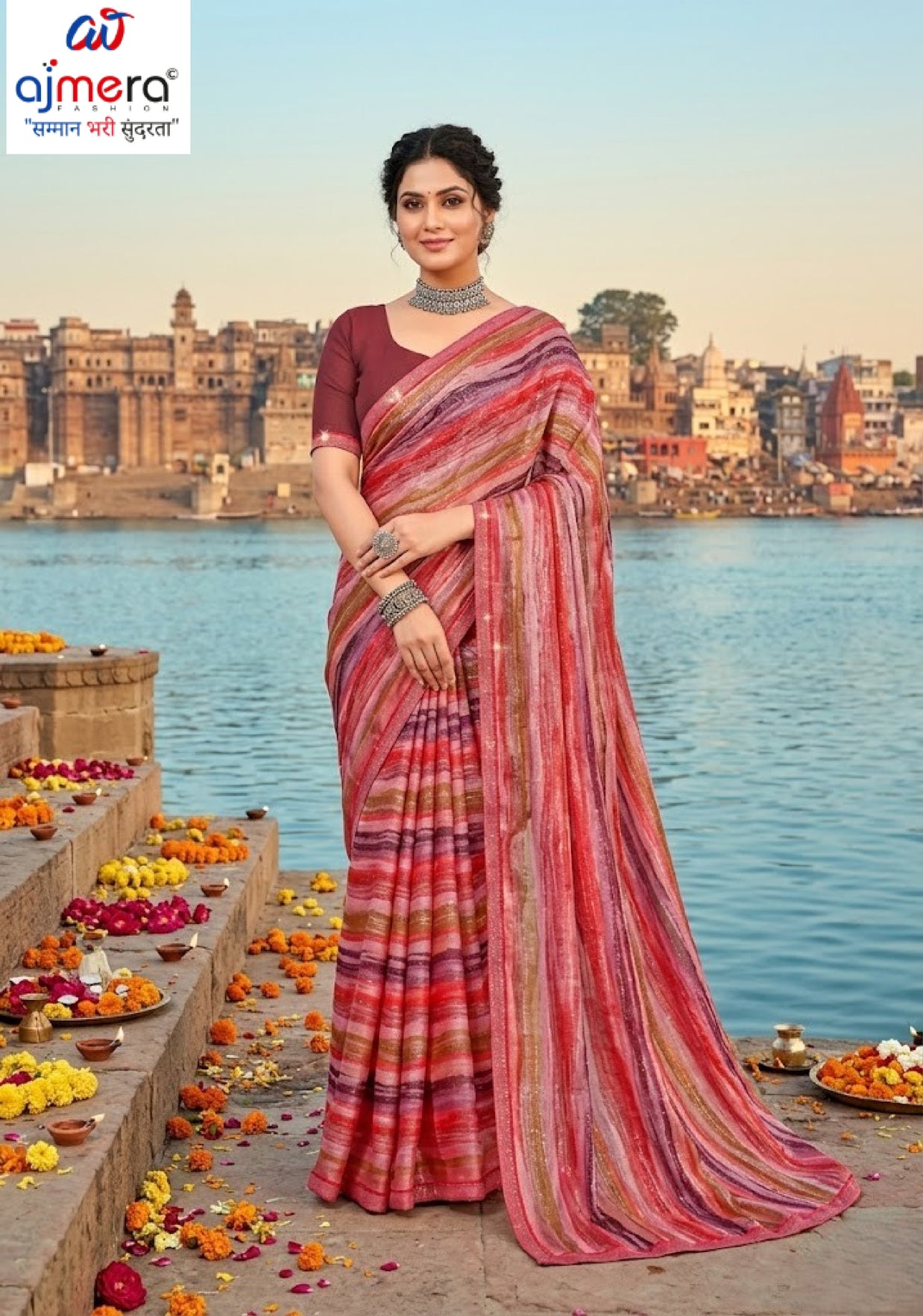 Graceful Printed Saree with Blouse Piece for Modern Ethnic Fashion | PRM-NEW FASHION