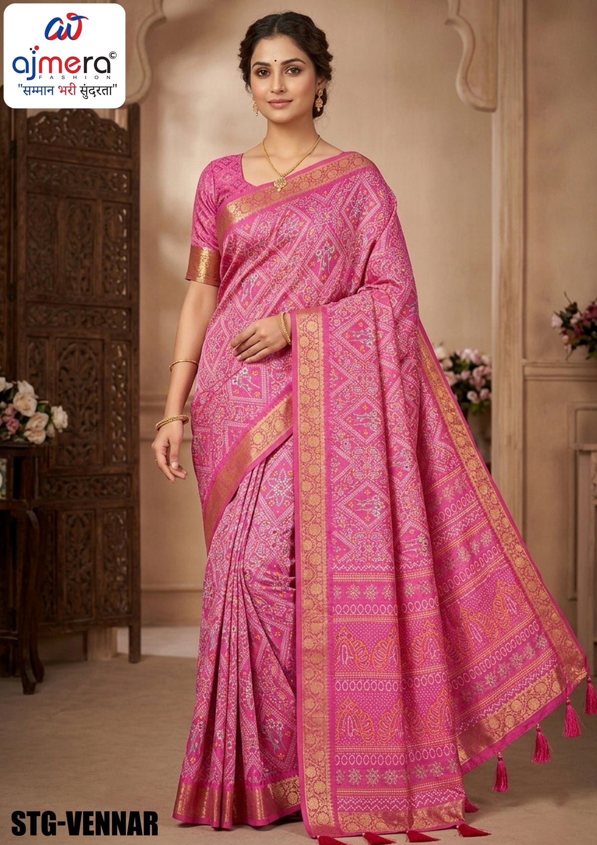 Digital Printed Saree with Blouse Piece for Premium Ethnic and Traditional Wear | STG-VENNAR