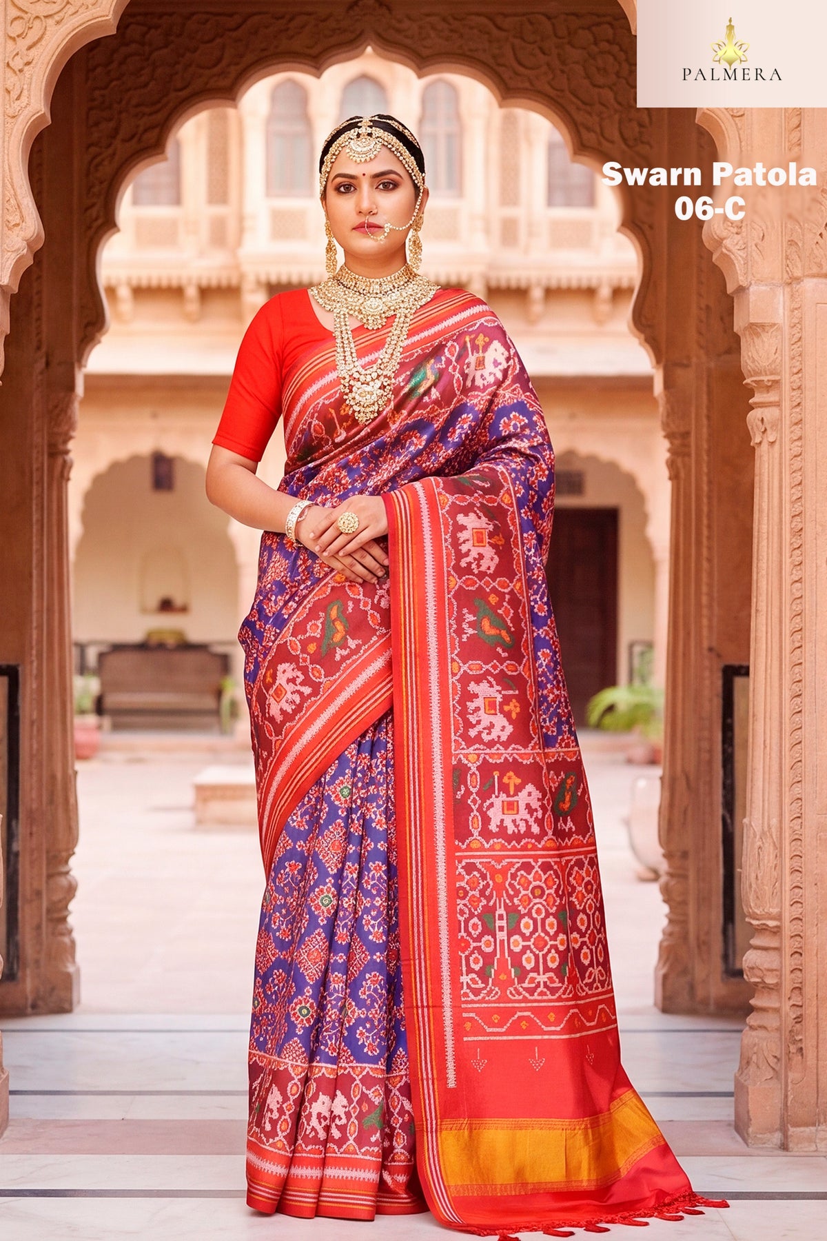 Palmera Saree Manufacturer and Palmera Saree Supplier | ALL-SWARN PATOLA-06
