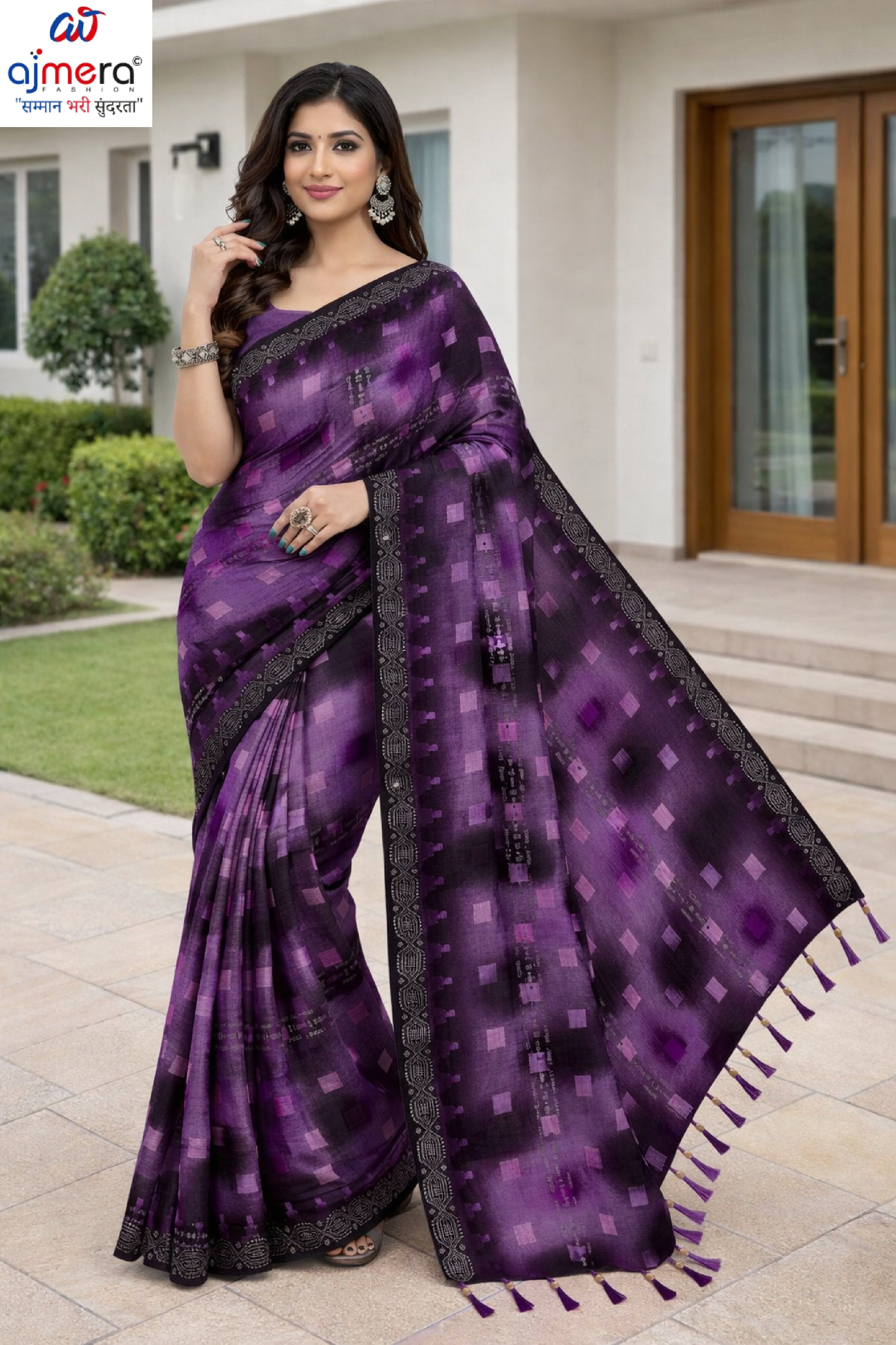 Lycra Dyed Matching Saree with Blouse Piece for Premium Ethnic and Traditional Wear | RAL-GREAT INDIA