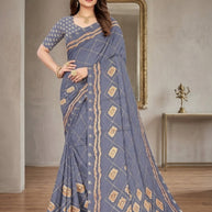 Exclusive Printed Saree with Blouse Piece for Elegant Ethnic Look | GLC-ITALIAN CRAPE