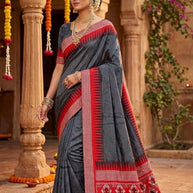 Rich Jacquard Silk Saree with Blouse Piece for Sophisticated Ethnic Style | DOF-BEAGAUM BEAUTY-3