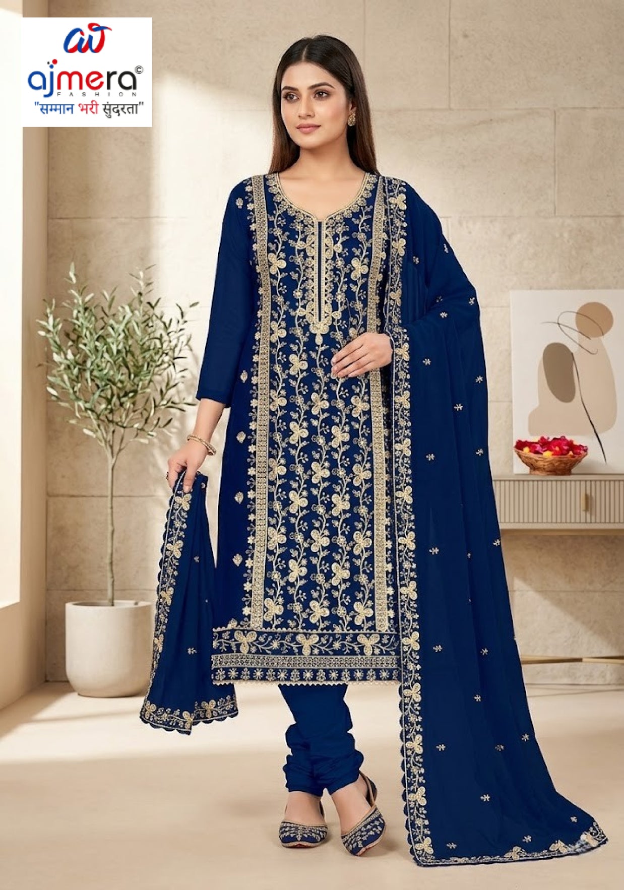 Premium Georgette Blooming Unstitched Suit Set | KVF-MARYAM