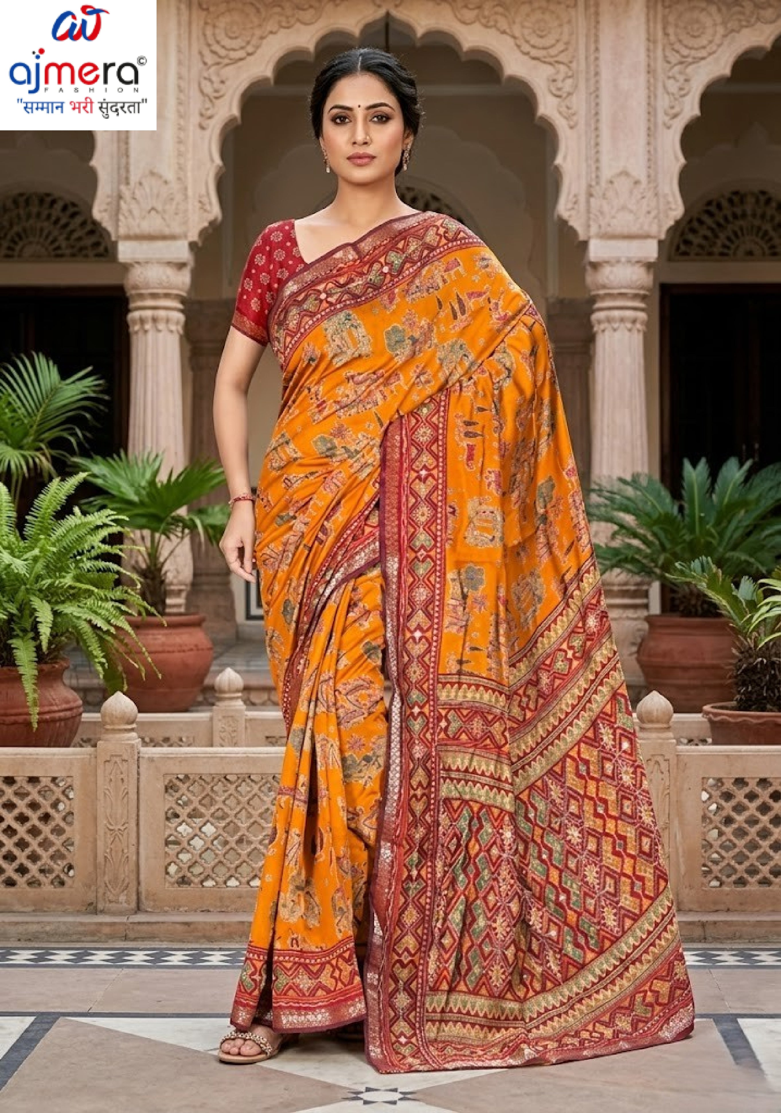 Designer Printed Saree with Blouse Piece for Special Occasions | VER-SHANTI-47833