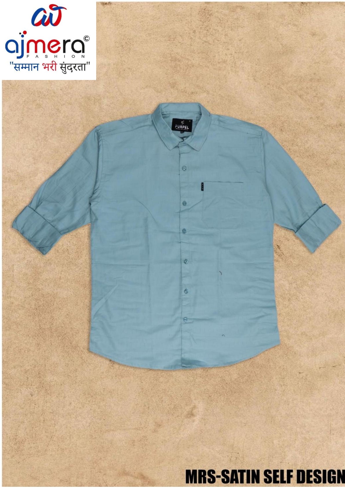 Mens Shirt Manufacturer India for Bulk Orders | MRS-SATIN SELF DESIGN