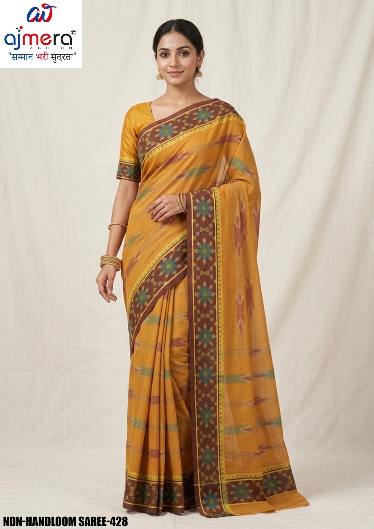 Handloom Cotton Saree with Without Blouse for Premium Ethnic and Traditional Wear | NDN-HANDLOOM SAREE-428