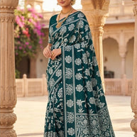 Classic Printed Saree with Blouse Piece for Timeless Traditional Style  | SSR-CALVIN