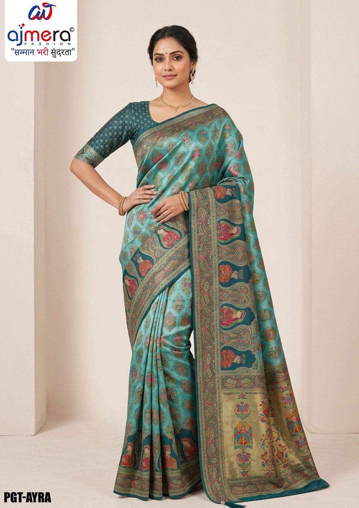 Premium Border Jacquard Silk Saree With Blouse Piece | PGT-AYRA