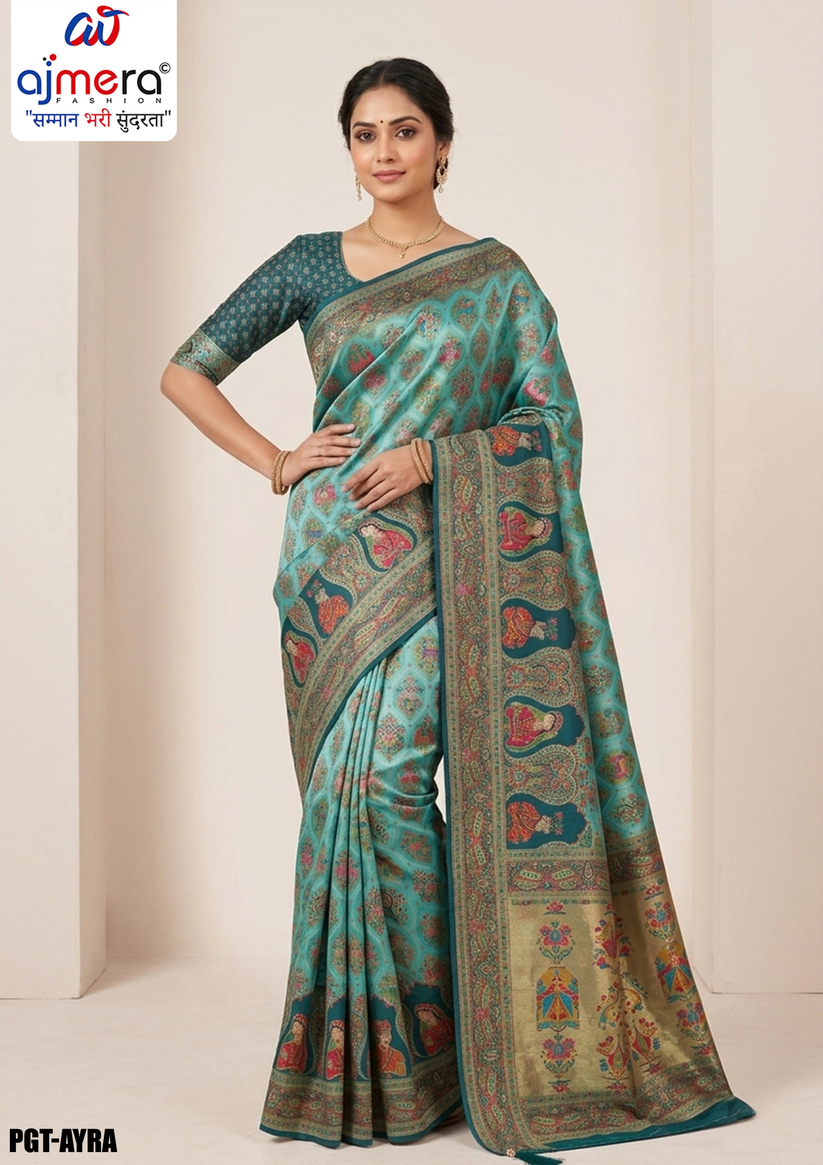 Premium Border Jacquard Silk Saree With Blouse Piece | PGT-AYRA