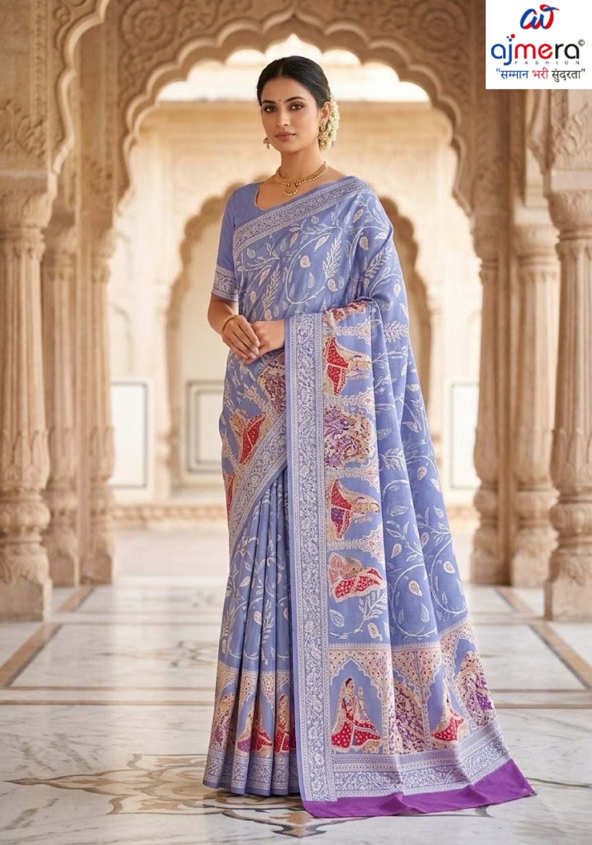 Chic Printed Saree with Blouse Piece for Sophisticated Ethnic Style  | SSR-CHAND CHAKORI