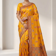 Silver Touch Jacquard Silk Saree With Blouse Piece | WSO-MAY FAIR