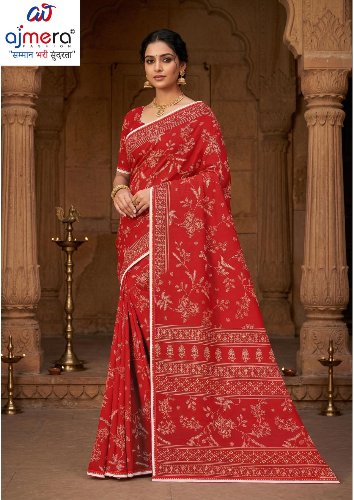 Trendy Printed Saree with Blouse Piece for Women’s Ethnic Wardrobe  | GLC-ANGEL