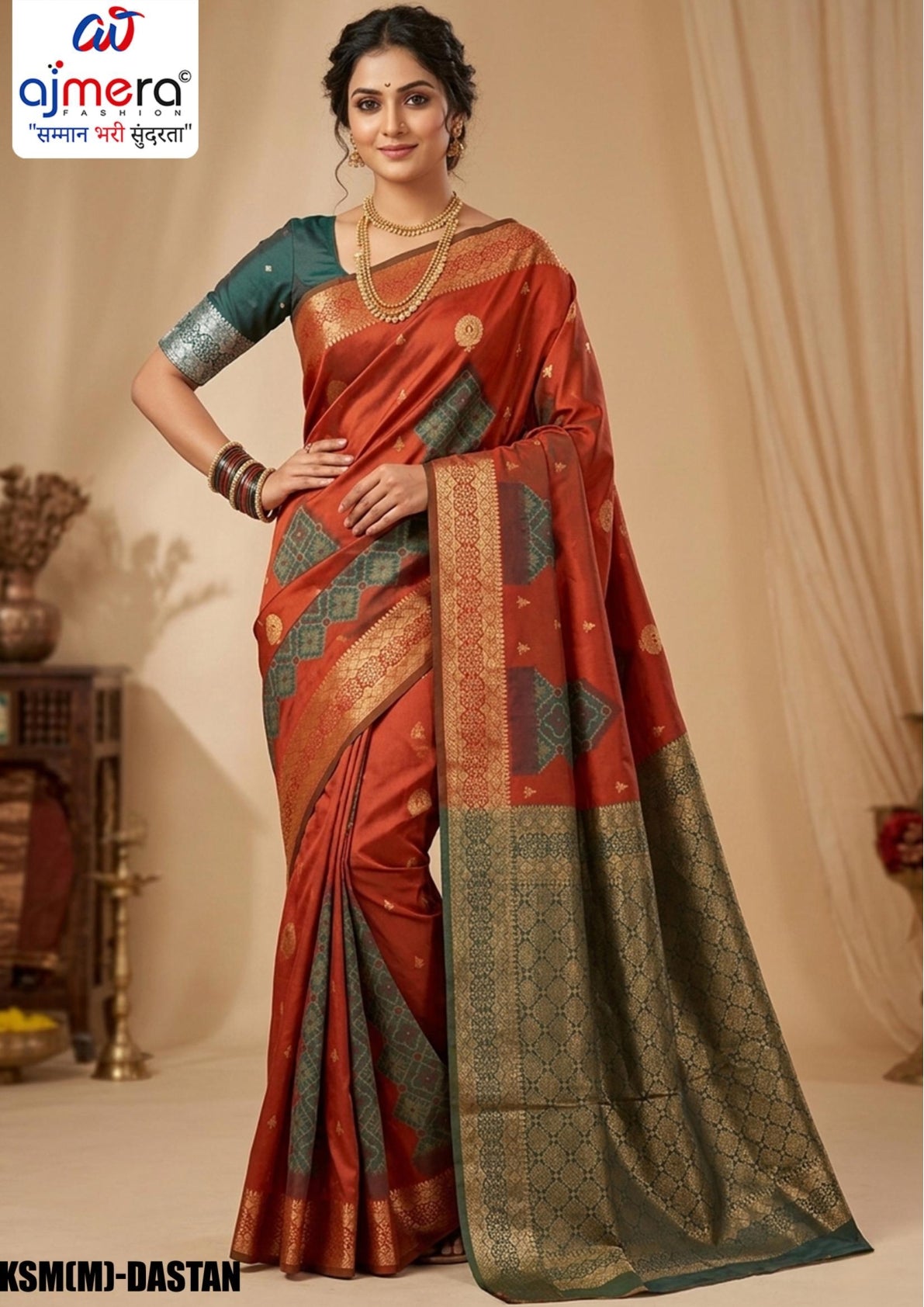 Stylish Jacquard Silk Saree with Blouse Piece for Festive Collection | KSM(M)-DASTAN