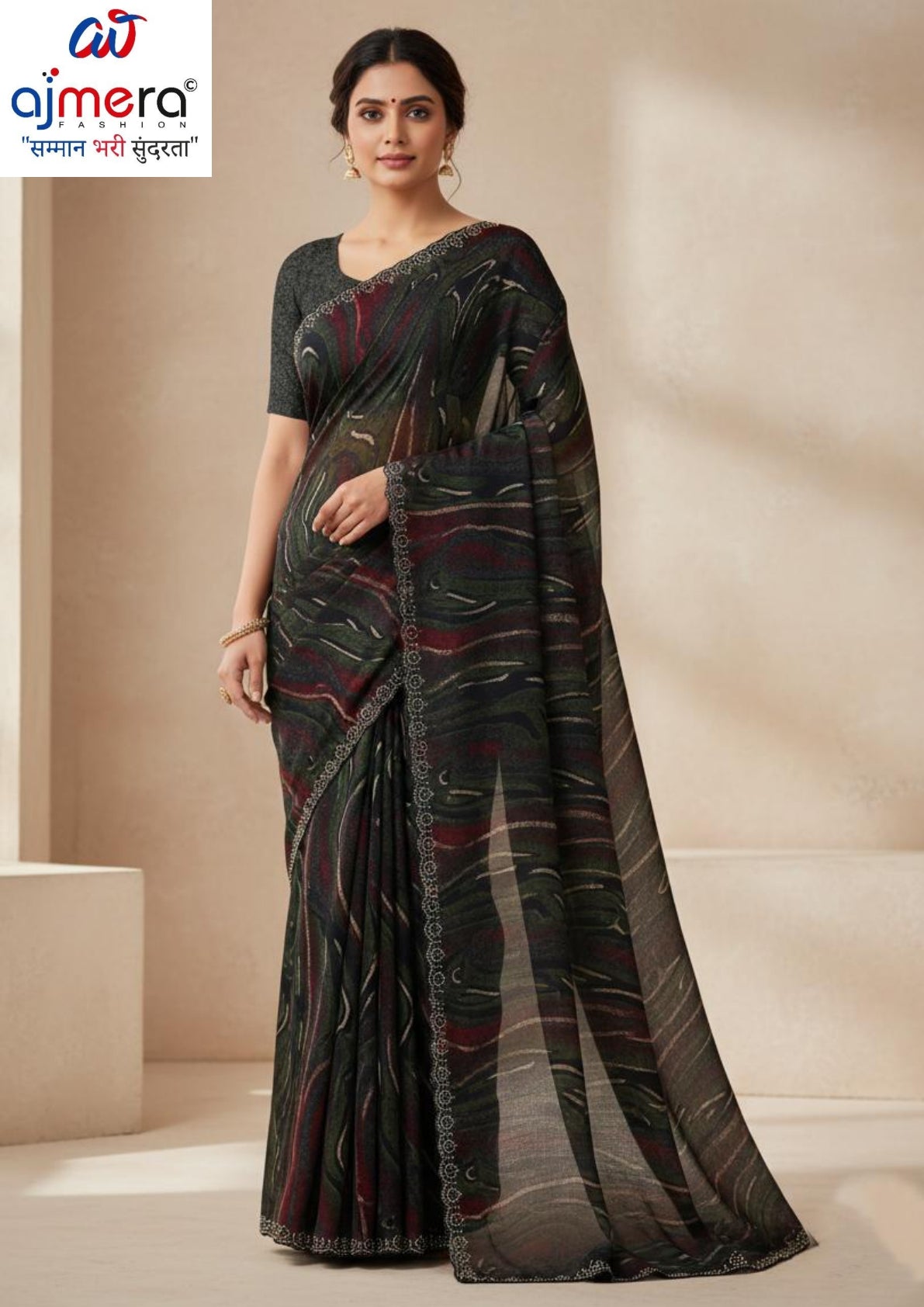 Printed Print Loose Saree with Blouse for Premium Ethnic and Traditional Wear | AHA-RAJLAXMI