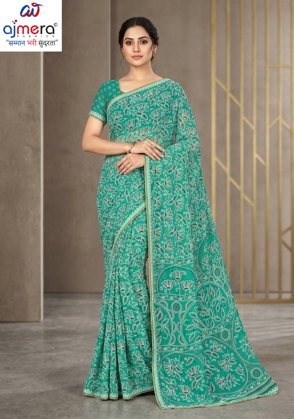 Elegant Printed Saree with Designer Blouse Piece for Festive Wear  | VER-HEERA-46508