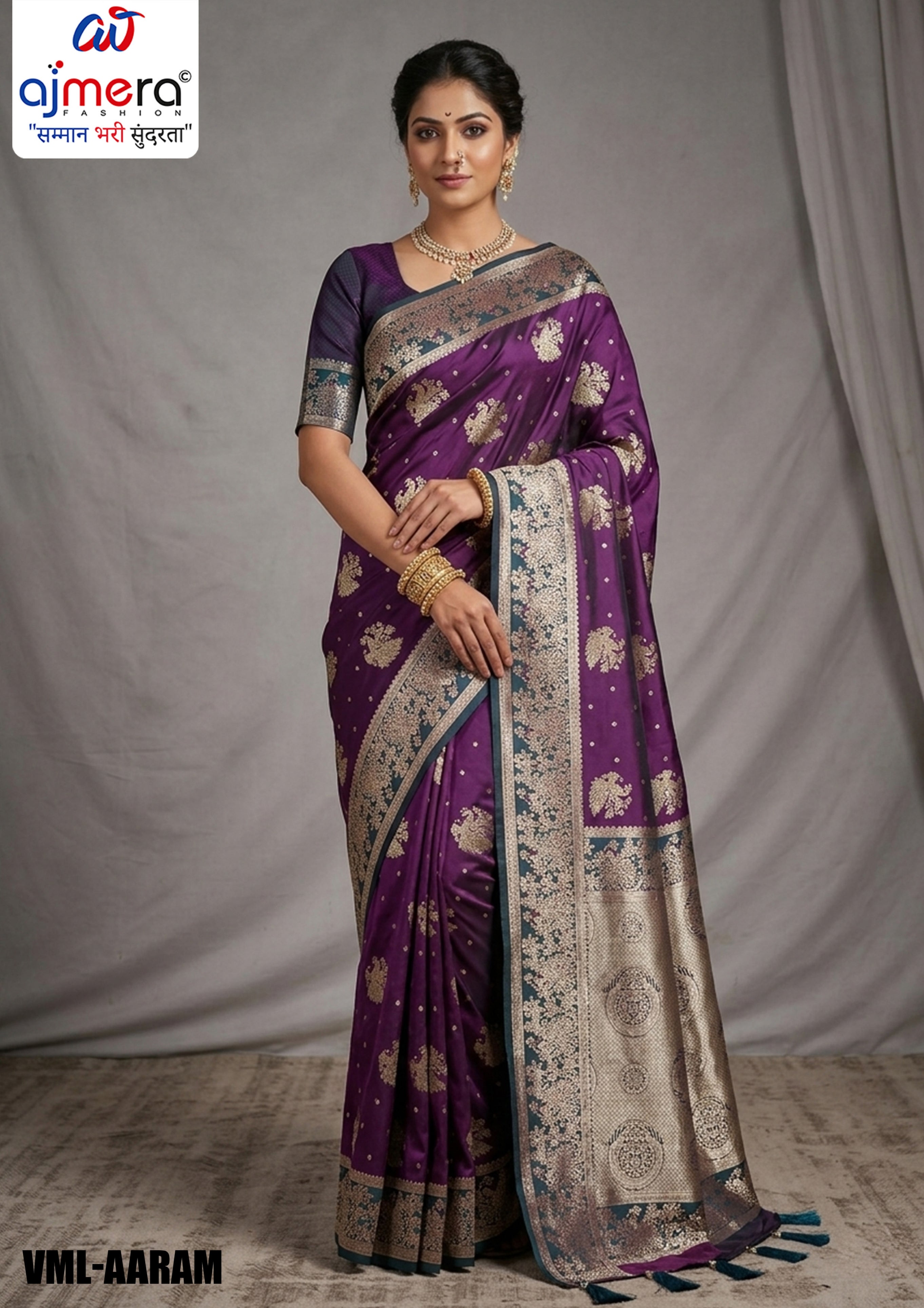 Elite Jacquard Silk Saree With Blouse Piece | VML-AARAM