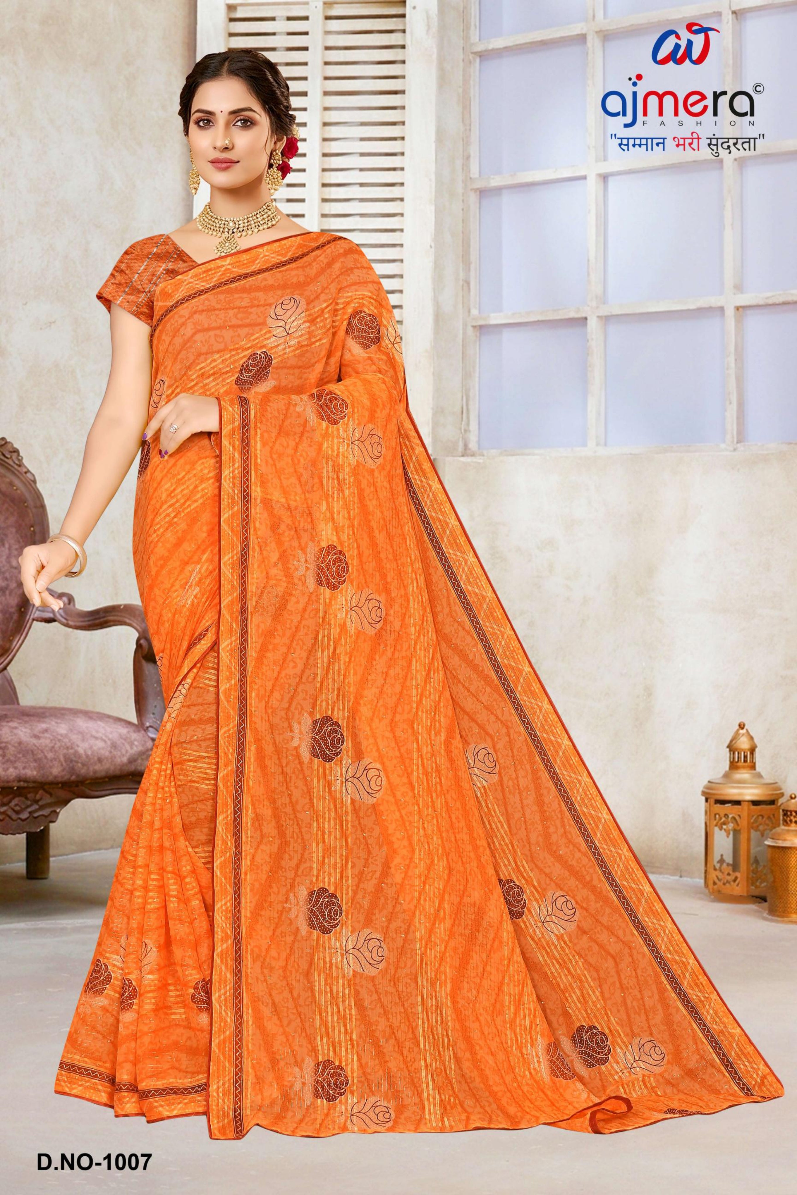 Graceful Printed Saree with Blouse Piece for Modern Ethnic Fashion  | SNR-LIBERTY