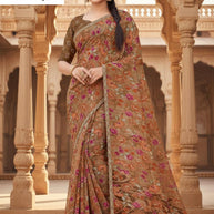 Chic Printed Saree with Blouse Piece for Sophisticated Ethnic Style | GLC-MANJU