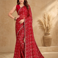 Stylish Printed Saree with Blouse Piece for Traditional Celebrations  | RDD-DISHA