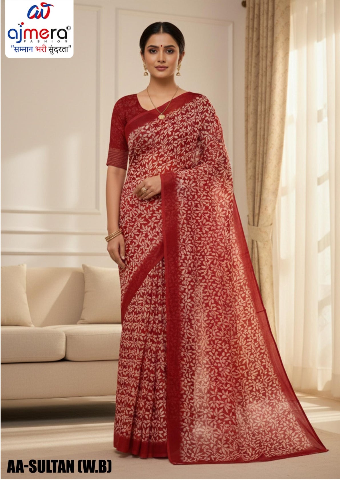 Ranial Print Loose Saree with Blouse for Premium Ethnic and Traditional Wear | AA-SULTAN{W.B}