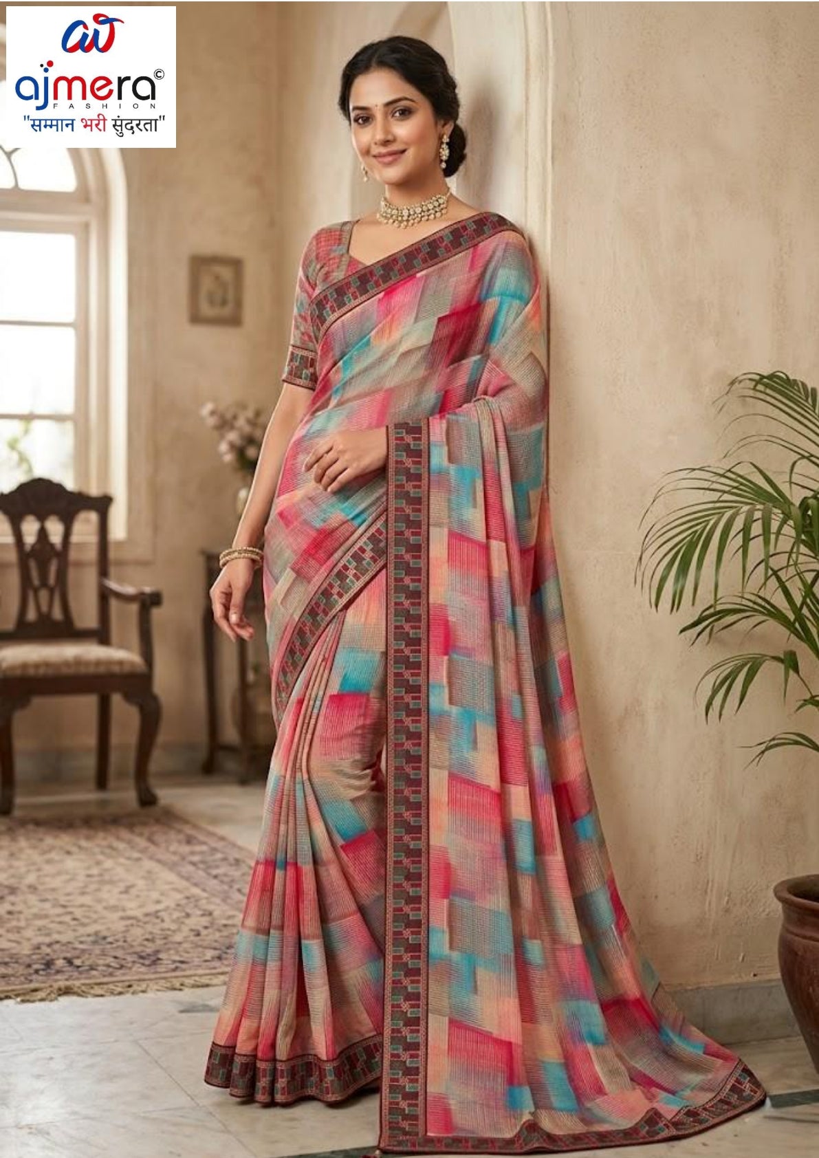Premium Printed Saree with Matching Blouse Piece for Ethnic Elegance  | SVS-FOSTTA