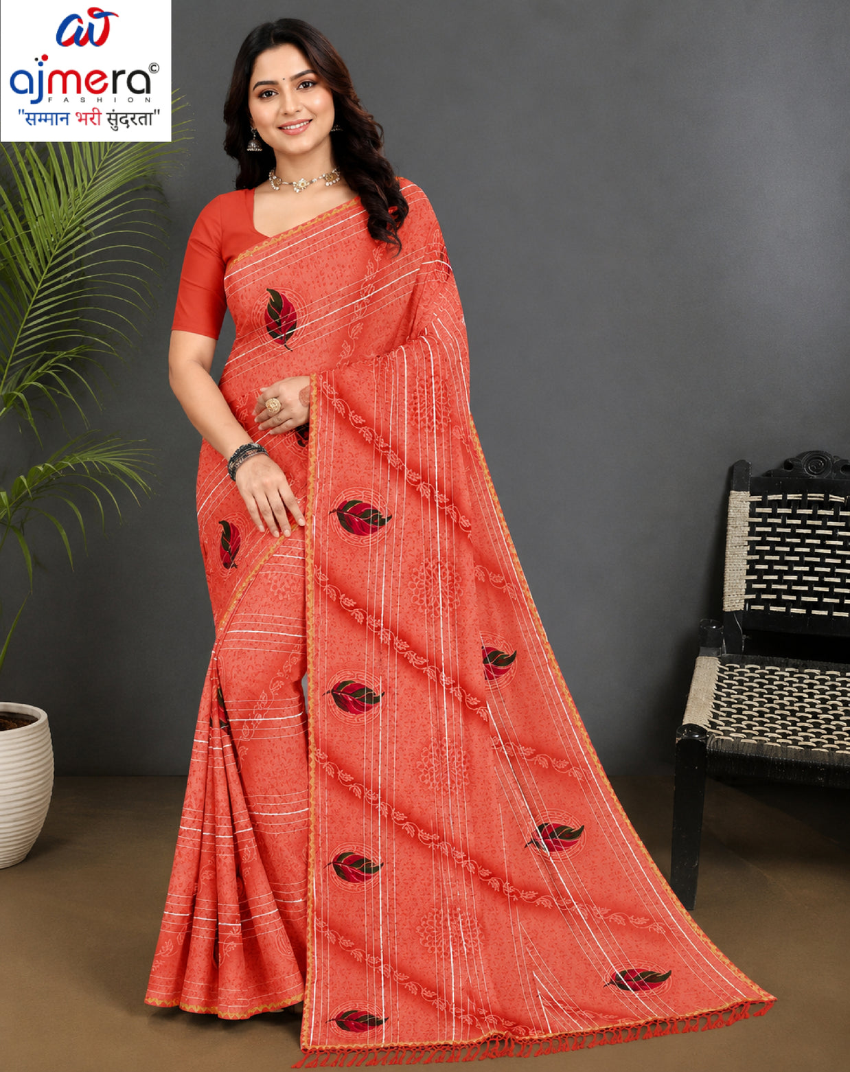 Premium Printed Saree with Matching Blouse Piece for Ethnic Elegance  | GPT-BIJLI-1