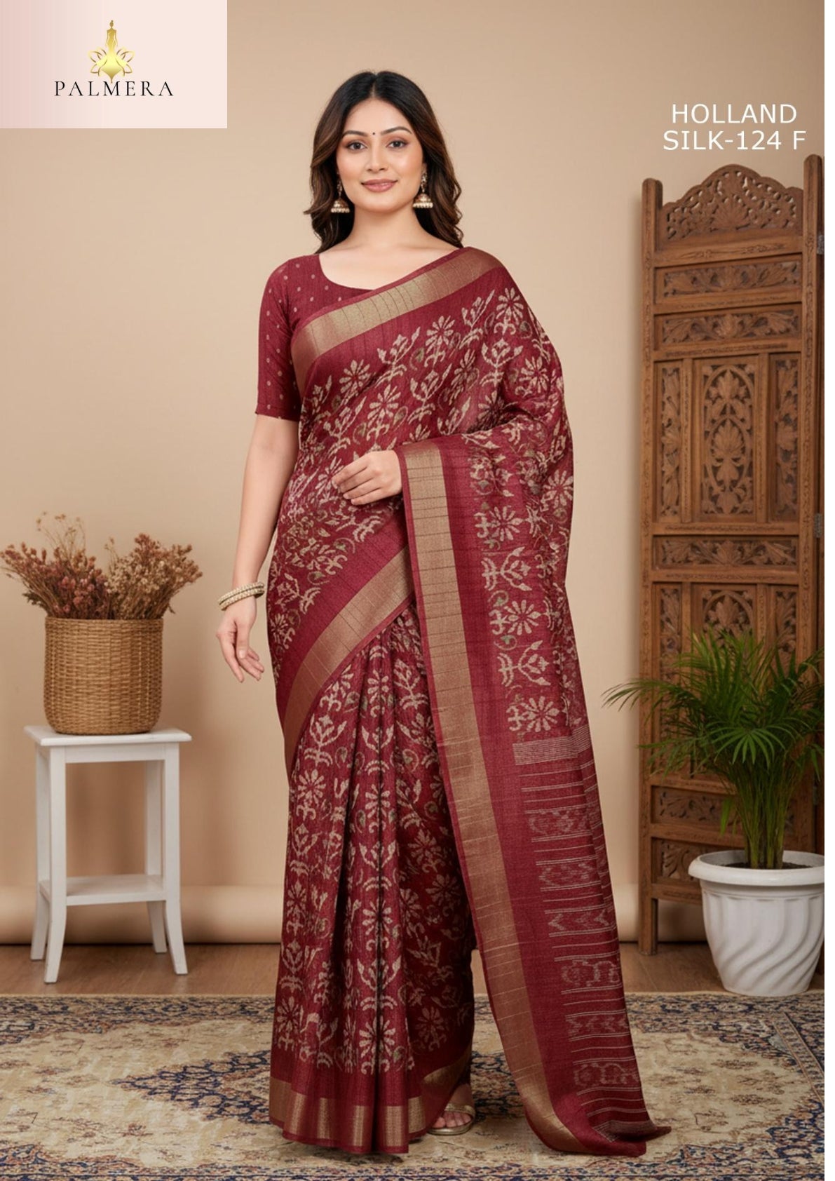 Silk Kota Silk Saree with Blouse for Premium Ethnic and Traditional Wear | ALL-HOLLAND SILK-124