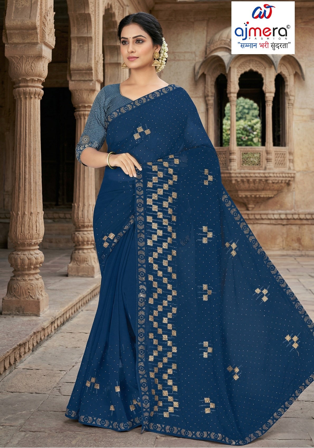 Dyed Matching Saree Supplier with Blouse Piece for Premium Ethnic and Traditional Wear | VKM-COMPANY