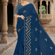 Dyed Matching Saree Supplier with Blouse Piece for Premium Ethnic and Traditional Wear | VKM-COMPANY