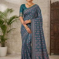 Digital Print Silk Saree with Blouse Piece for Premium Ethnic and Traditional Wear | STG-PAMPA