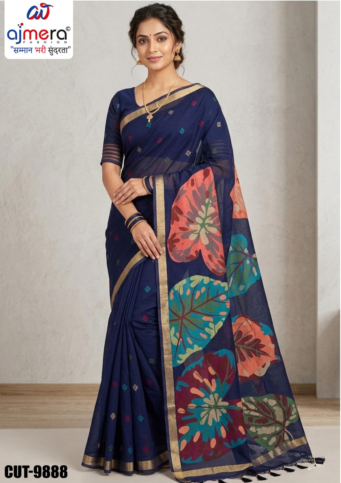 Exclusive Jacquard Silk Saree with Blouse Piece for Premium Cultural Wear | CUT-9888
