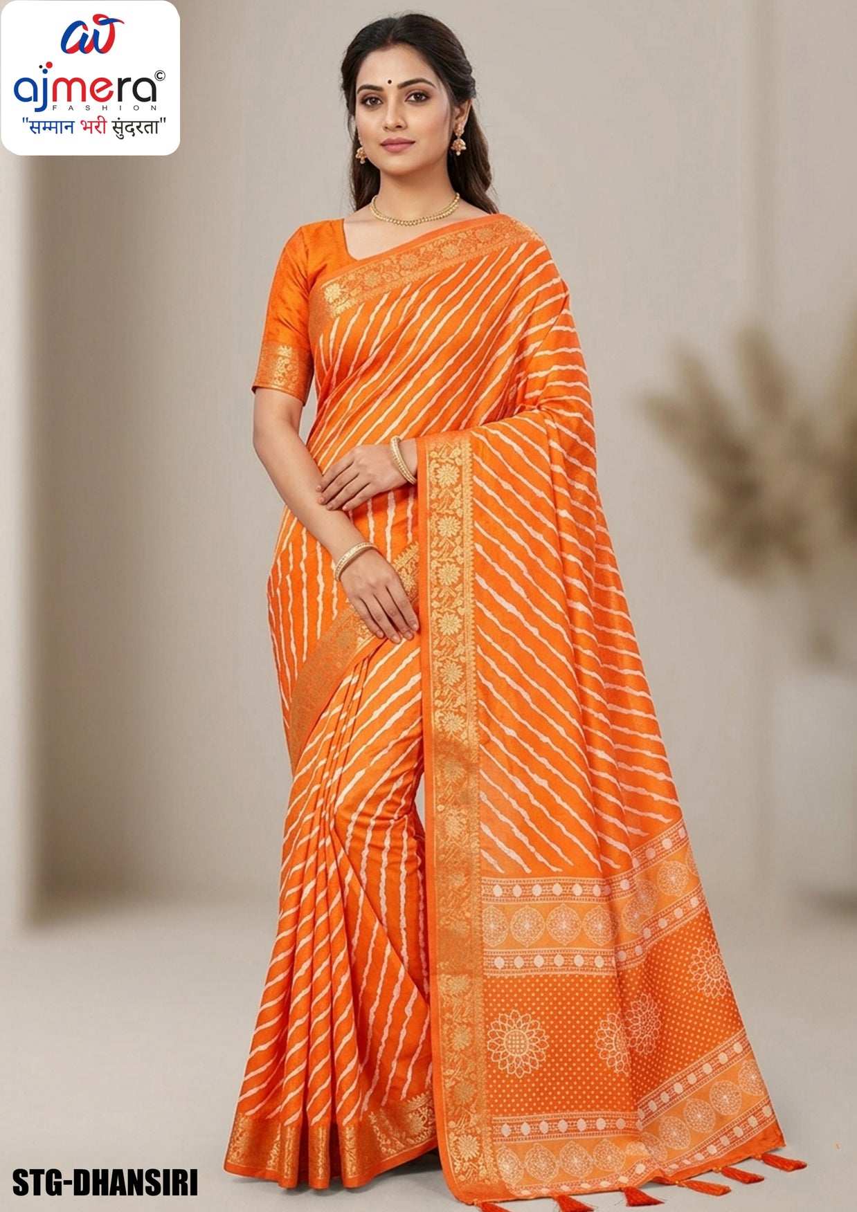 Digital Print Silk Saree with Blouse Piece for Premium Ethnic and Traditional Wear | STG-DHANSIRI
