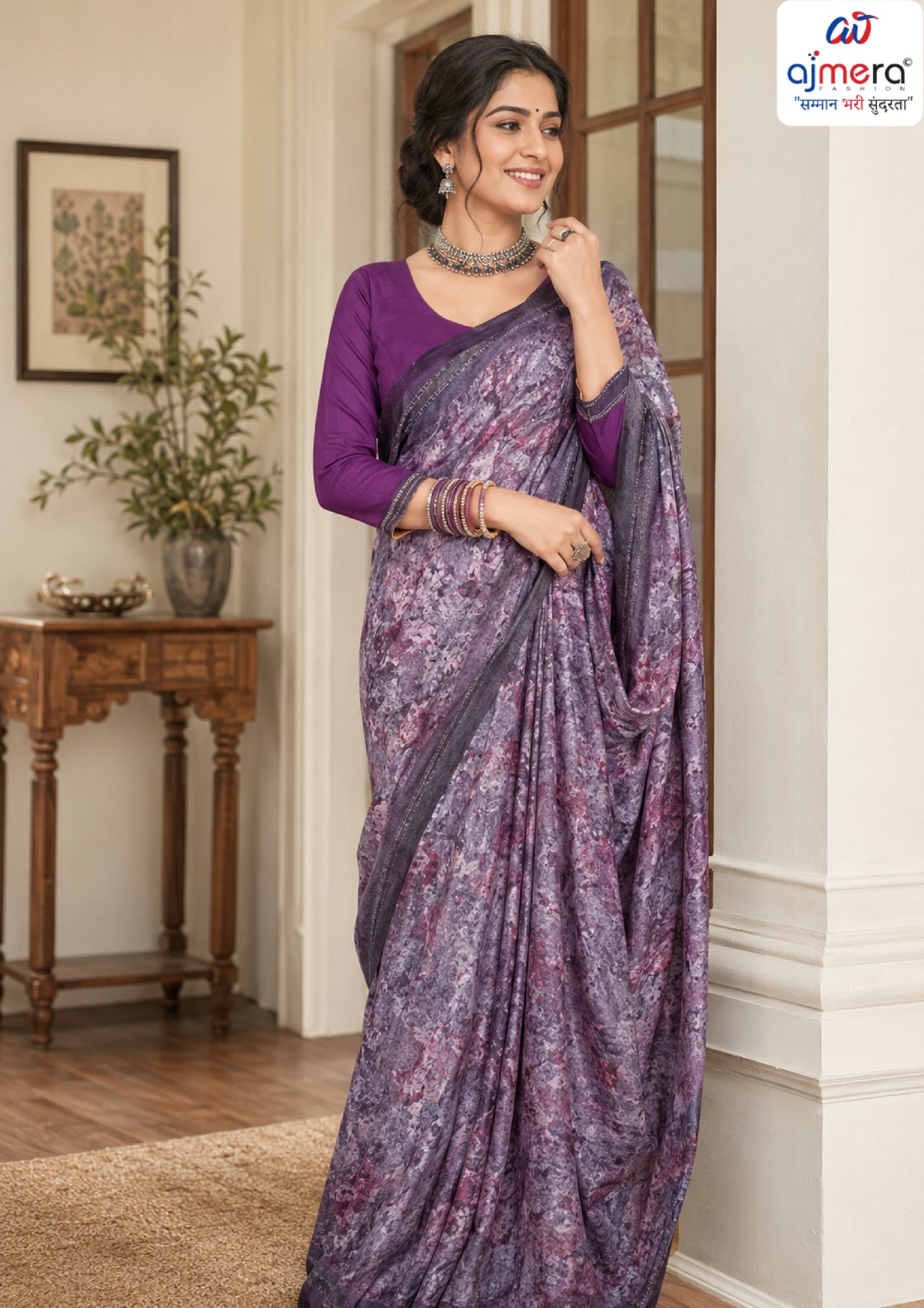 Premium Printed Saree with Matching Blouse Piece for Ethnic Elegance | SGR-NIKITA