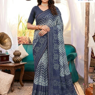 Chic Printed Saree with Blouse Piece for Sophisticated Ethnic Style  | PRM-APARNA BHABHI