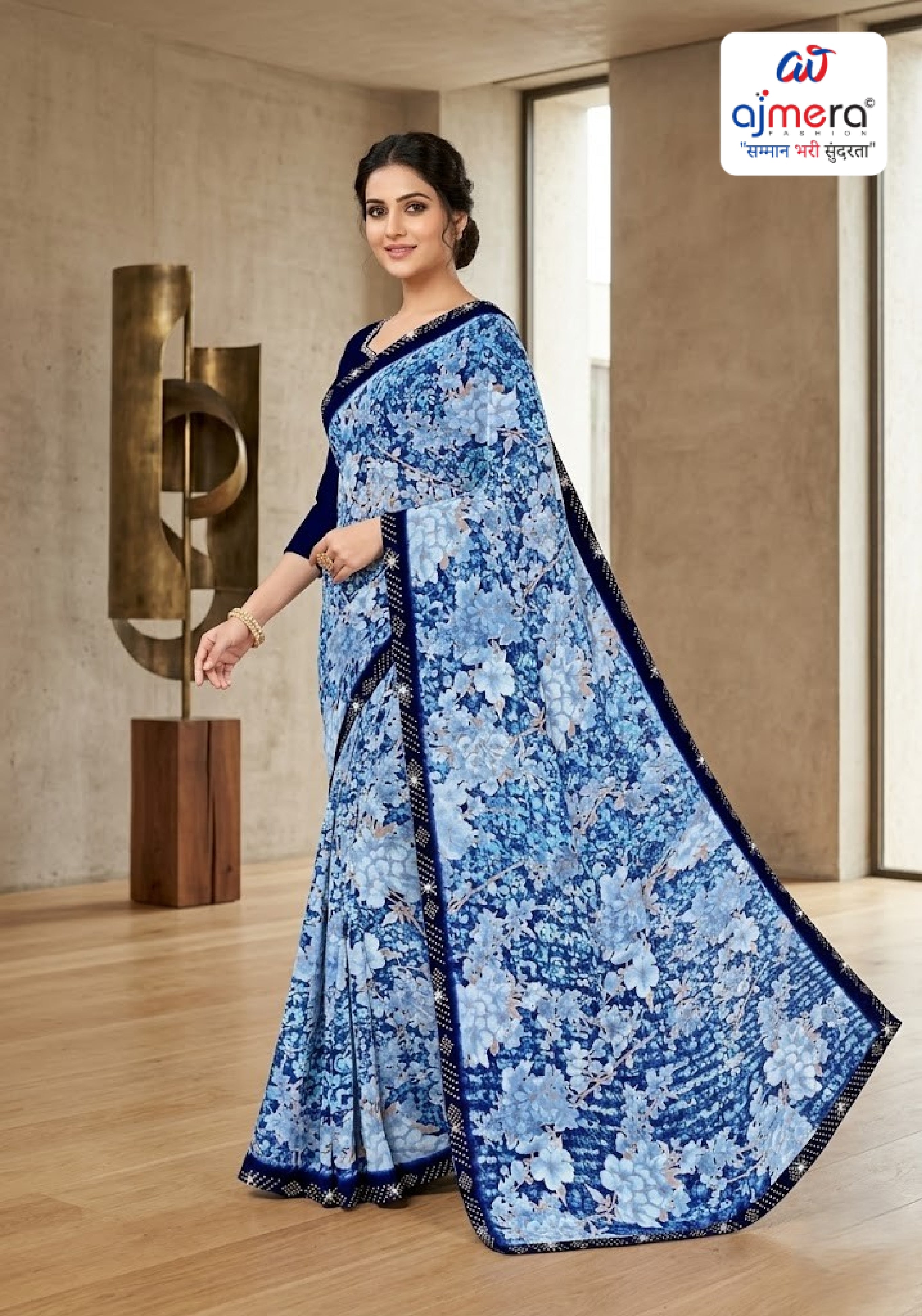 Beautiful Printed Saree with Blouse Piece for Cultural Celebrations | CAS-SILK GEORGEATE