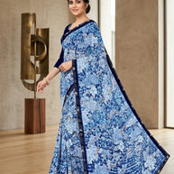 Beautiful Printed Saree with Blouse Piece for Cultural Celebrations | CAS-SILK GEORGEATE