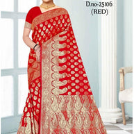 Premium Jacquard Silk Saree with Matching Blouse Piece for Ethnic Celebrations | MTE-25106