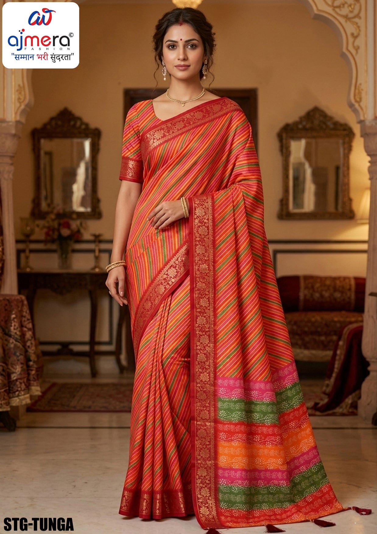 Digital Print Silk Saree with Blouse Piece for Premium Ethnic and Traditional Wear | STG-TUNGA
