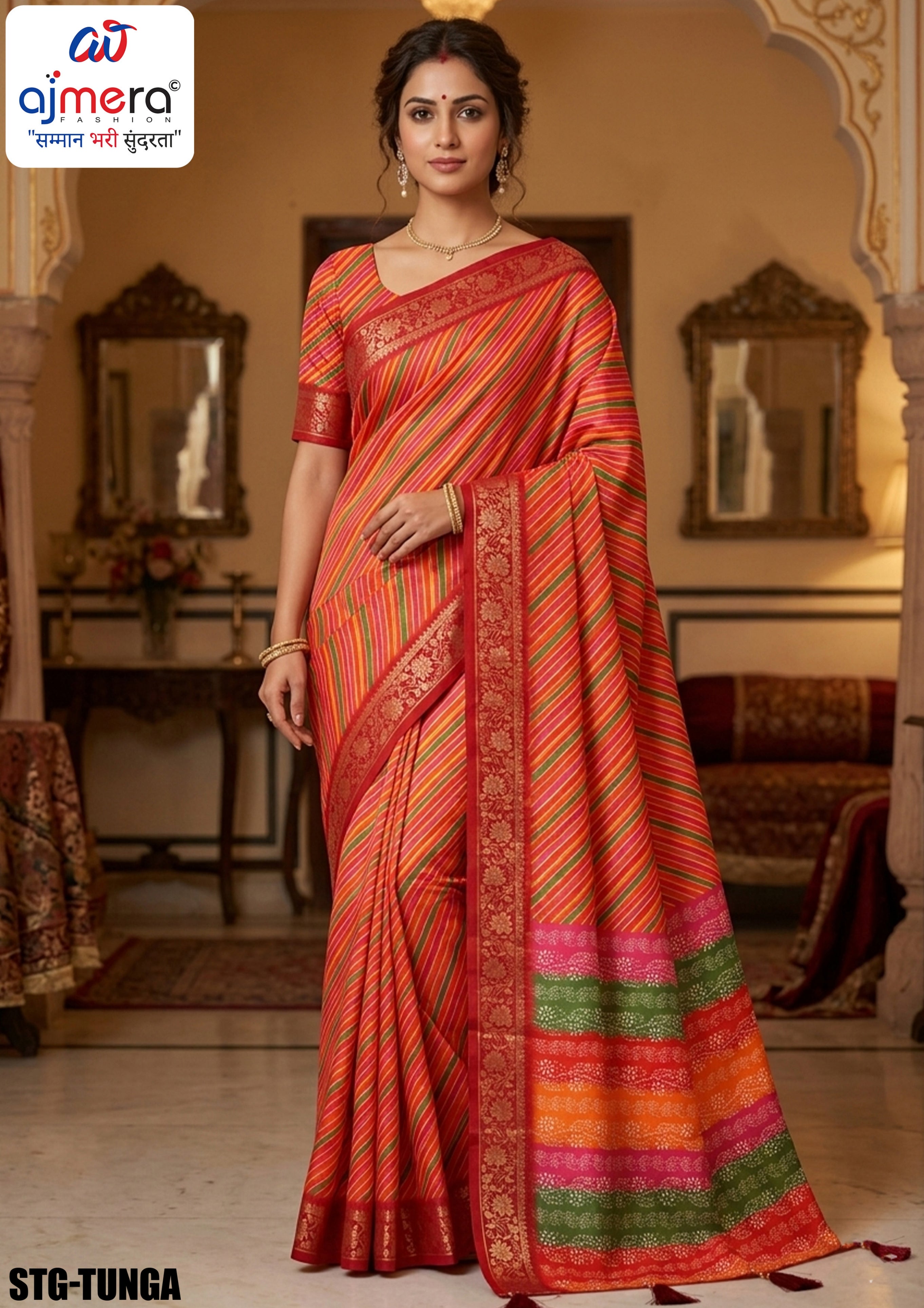 Digital Print Silk Saree with Blouse Piece for Premium Ethnic and Traditional Wear | STG-TUNGA