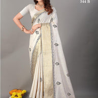 Apricot Linen Saree with Blouse for Premium Ethnic and Party Wear | ALL-APRICOT-344
