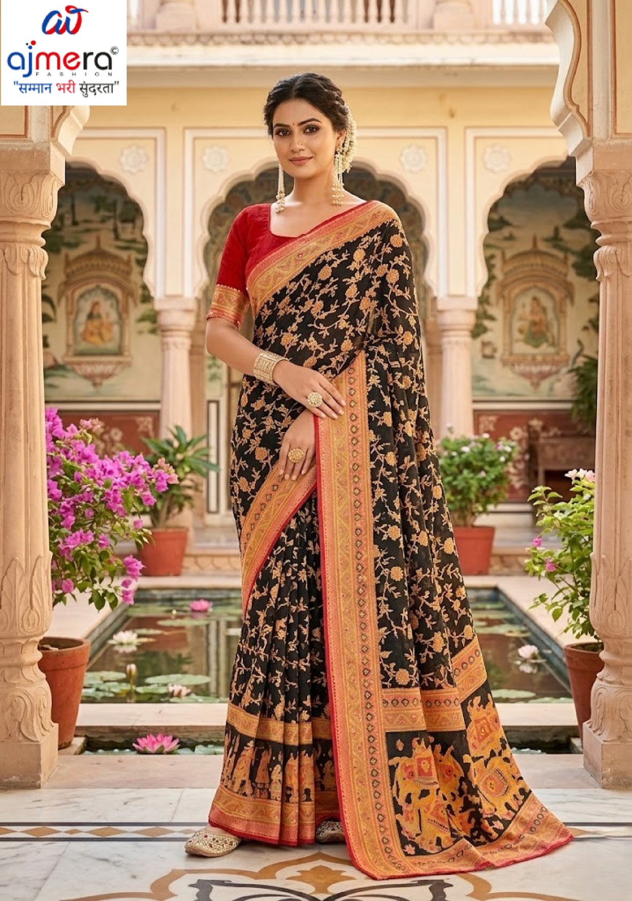 Designer Printed Saree with Blouse Piece for Special Occasions | VDT-TESLA BRASSO-01