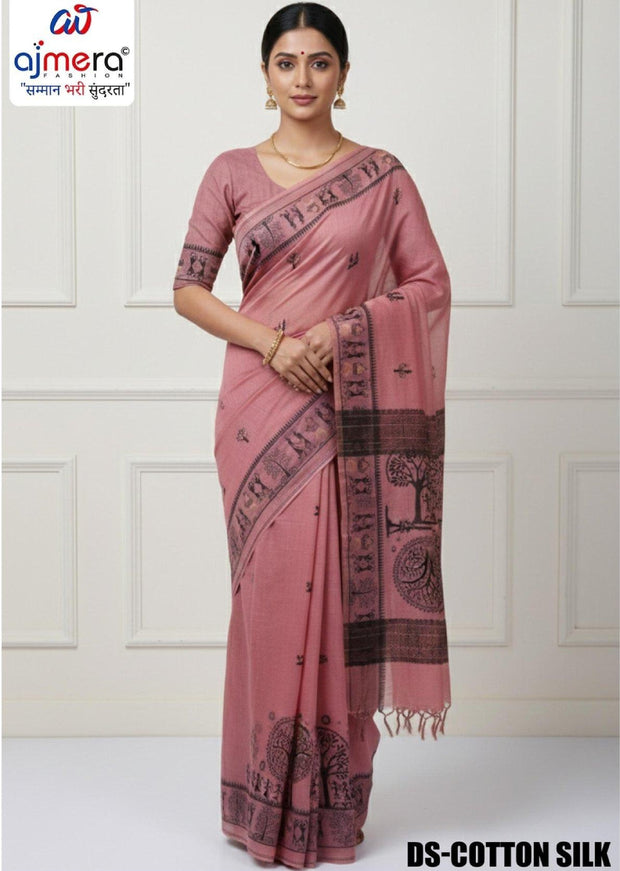 Woven Rapier Silk Matching Saree With Blouse Piece | DS-COTTON SILK