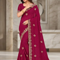 Glamorous Rapier Silk Matching Saree With Blouse Piece | VKM-OCEN