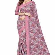 Linen Jari Print Loose Saree with Blouse for Premium Ethnic and Traditional Wear | SBI-SATIN SILK