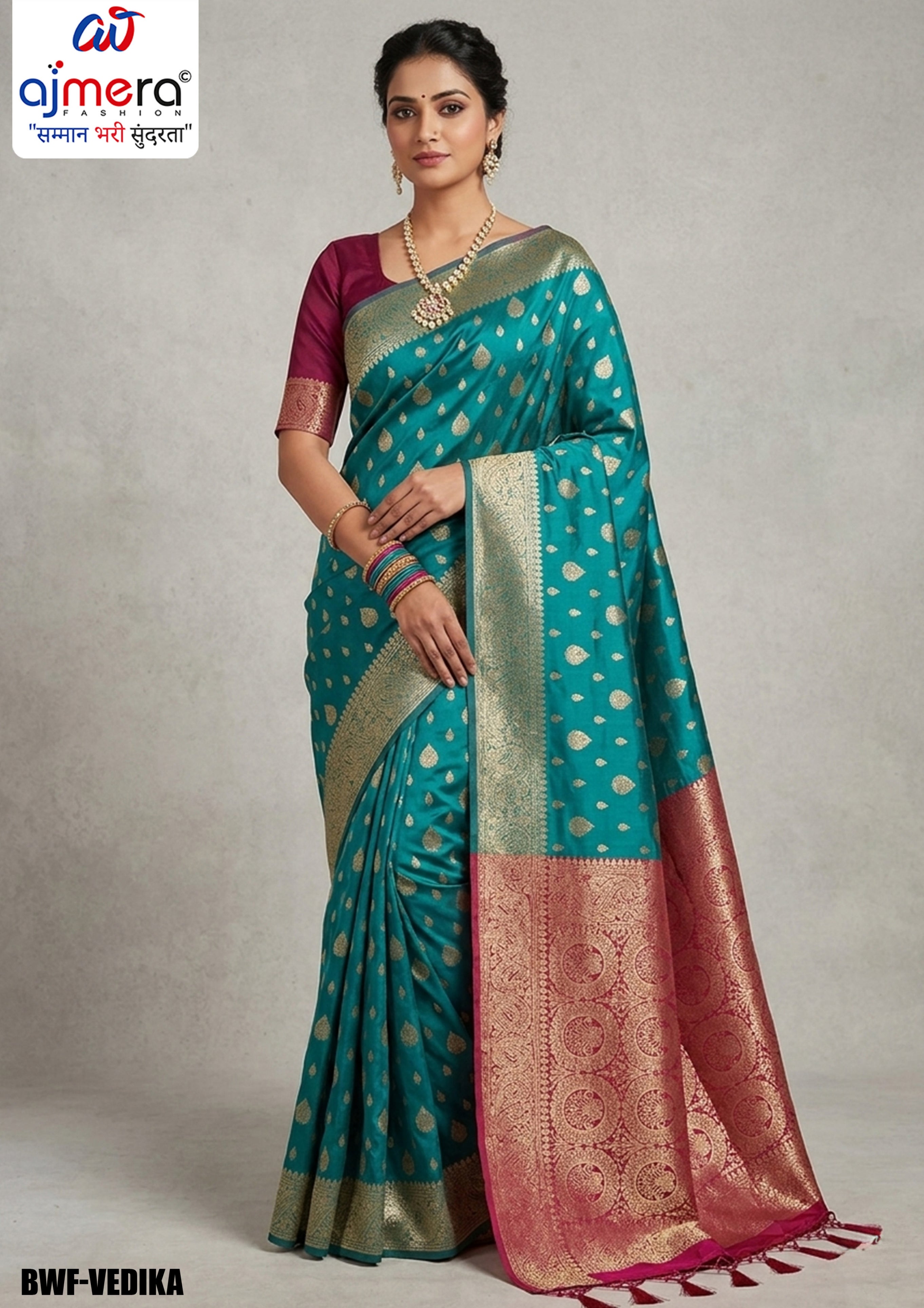 Designer Rapier Silk Matching Saree With Blouse Piece | BWF-VEDIKA