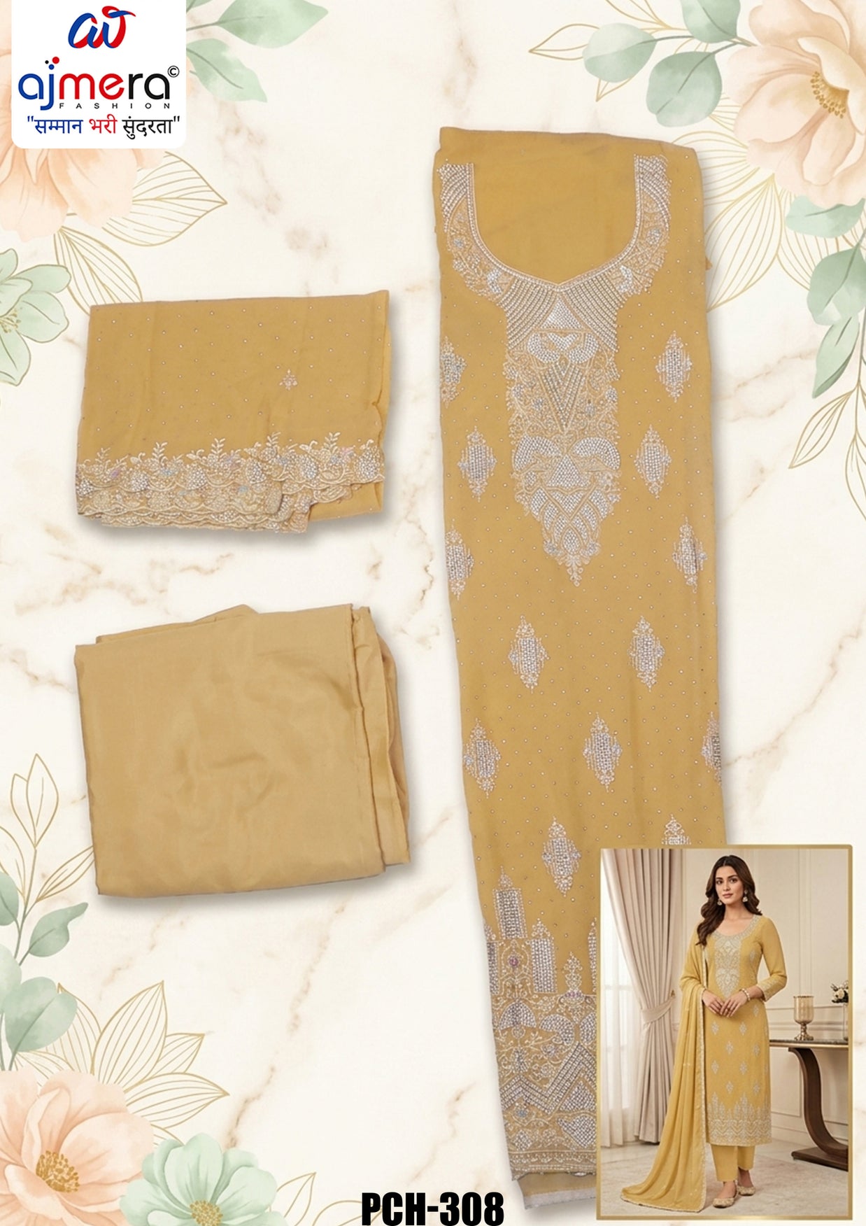 Elegant Georgette Unstitched Suit Set | PCH-308