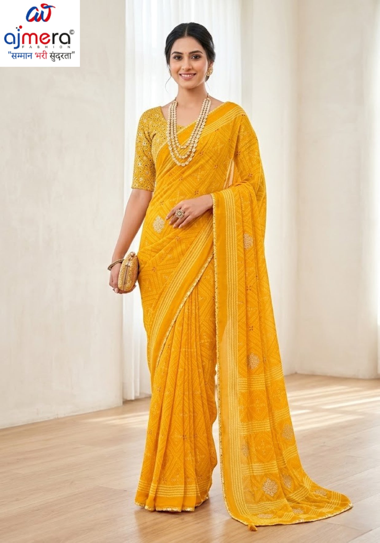 Elegant Printed Saree with Designer Blouse Piece for Festive Wear | VDT-DISCO-10