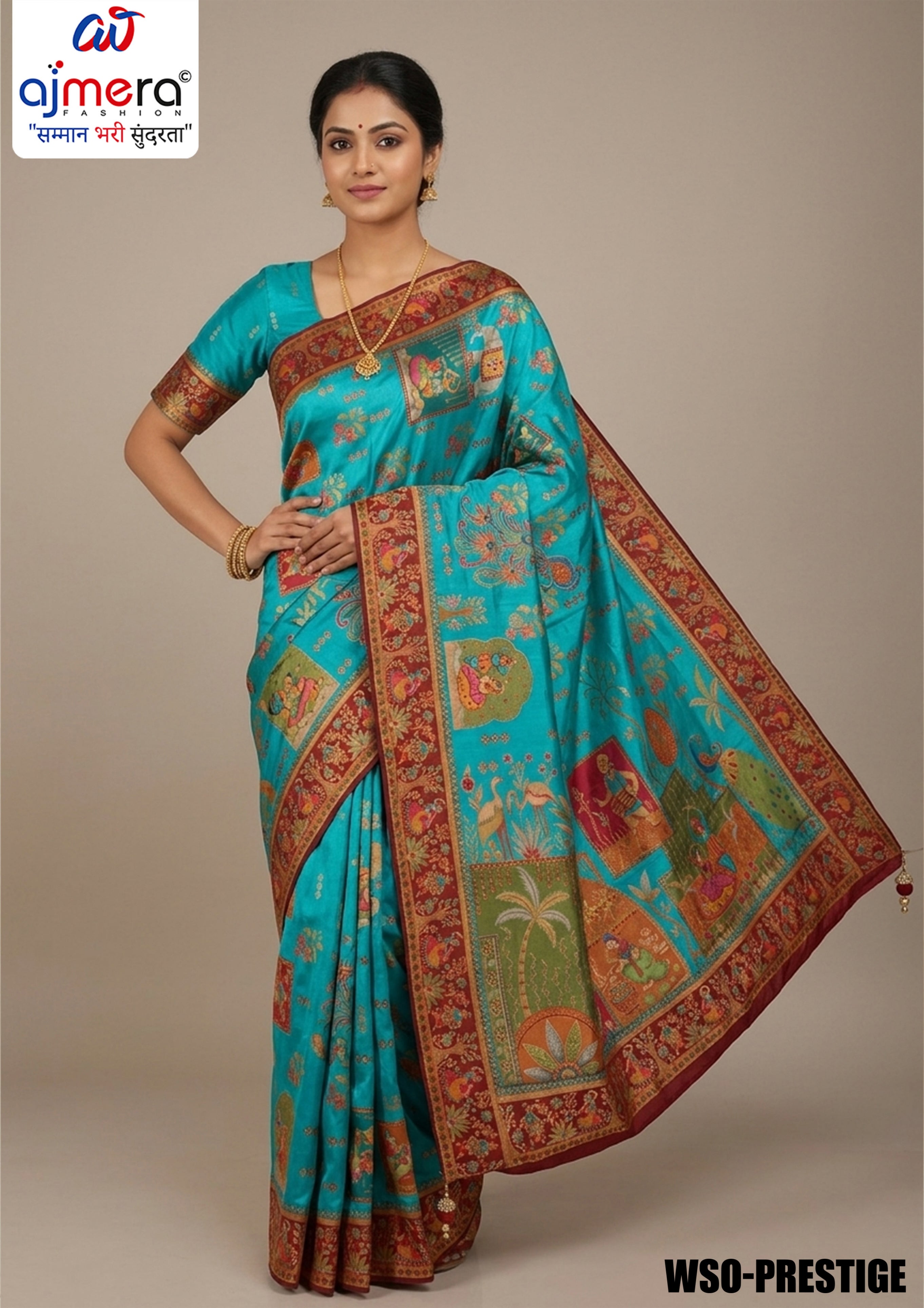 Designer Weave Jacquard Silk Saree With Blouse Piece | WSO-PRESTIGE